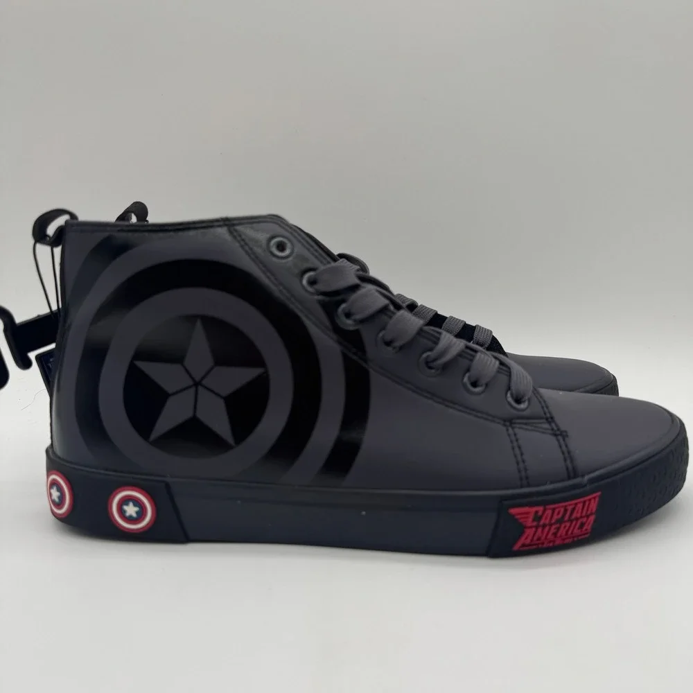 Marvel Ground Up Captain America High Top Sneakers Dark Grey Mens 11